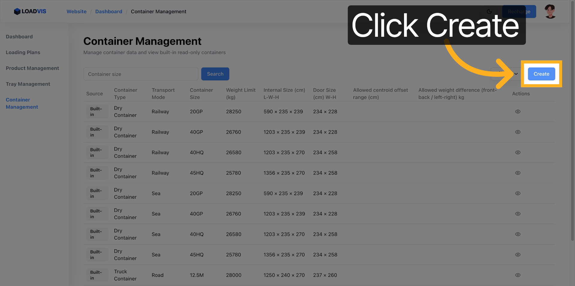 Start Creating a Container