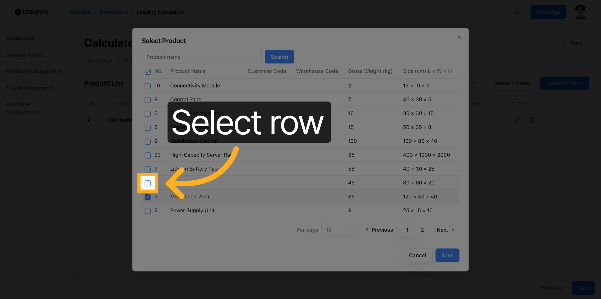Seleção de terceiro SKU