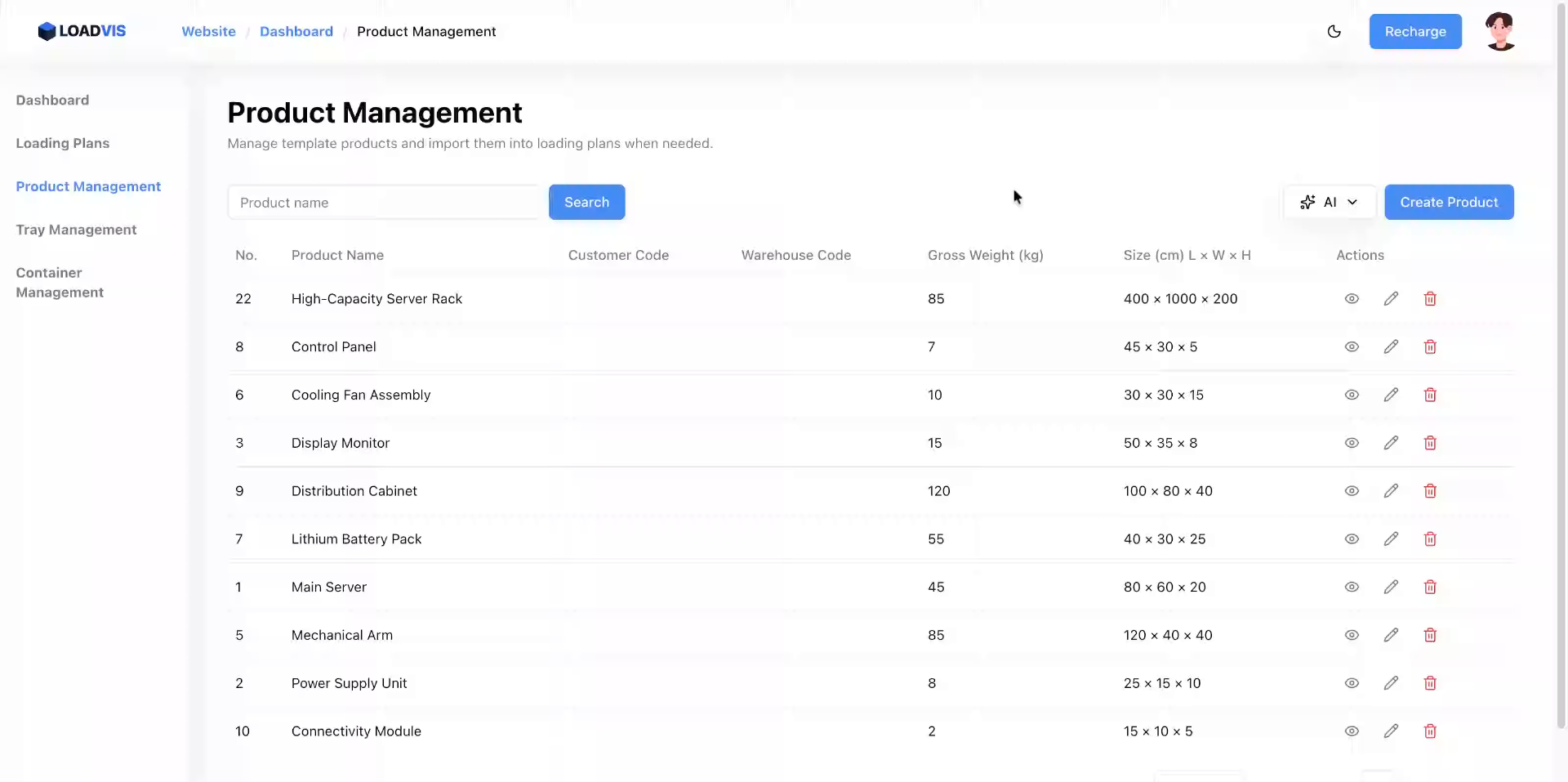 제품 편집 모드 진입