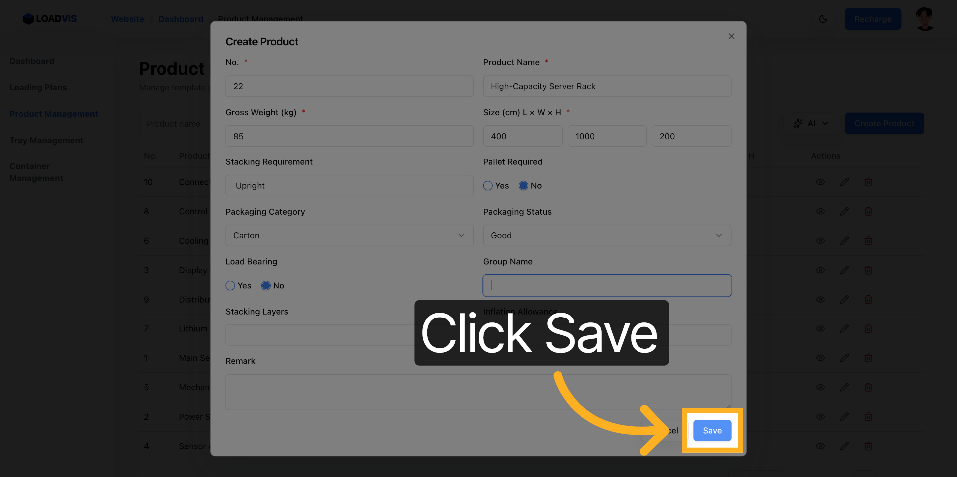 製品設定の保存