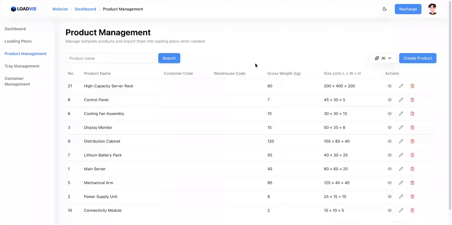 製品削除の開始