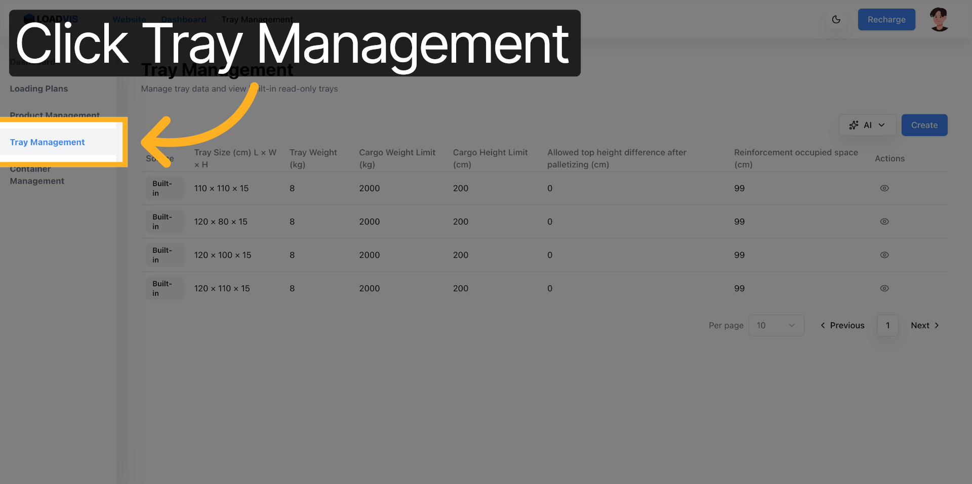 Tray Management Entry Point